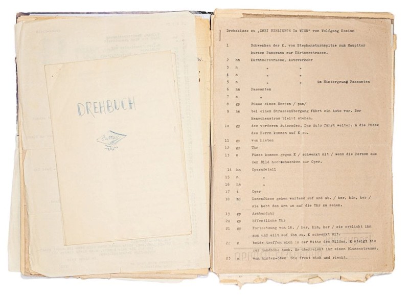 Drehskizze zu "Zwei Verliebte in Wien", 1956 (Sammlung Wolfgang Kosian/Österreichisches Filmmuseum)