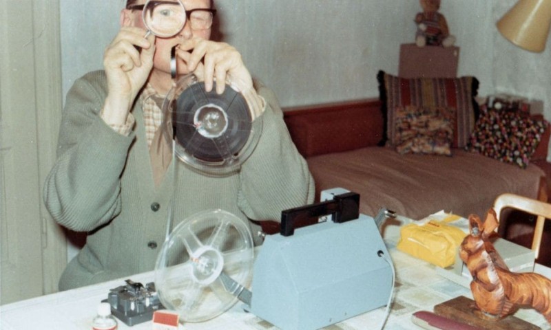 Charel beim Filmschnitt, Wien, circa 1970, privat