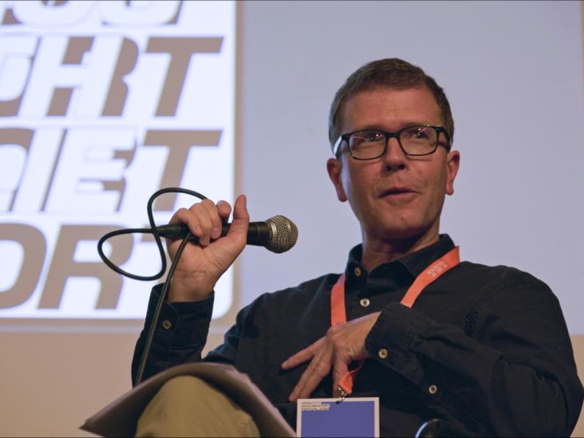 Michael Loebenstein in London, Buchpräsentation, Mai 2025 (Foto: Open City Documentary Festival / Hanwen Zheng)