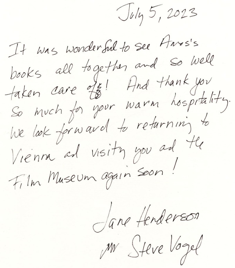 Steve Vogel und Jane Henderson (Gästebucheintrag 2023)