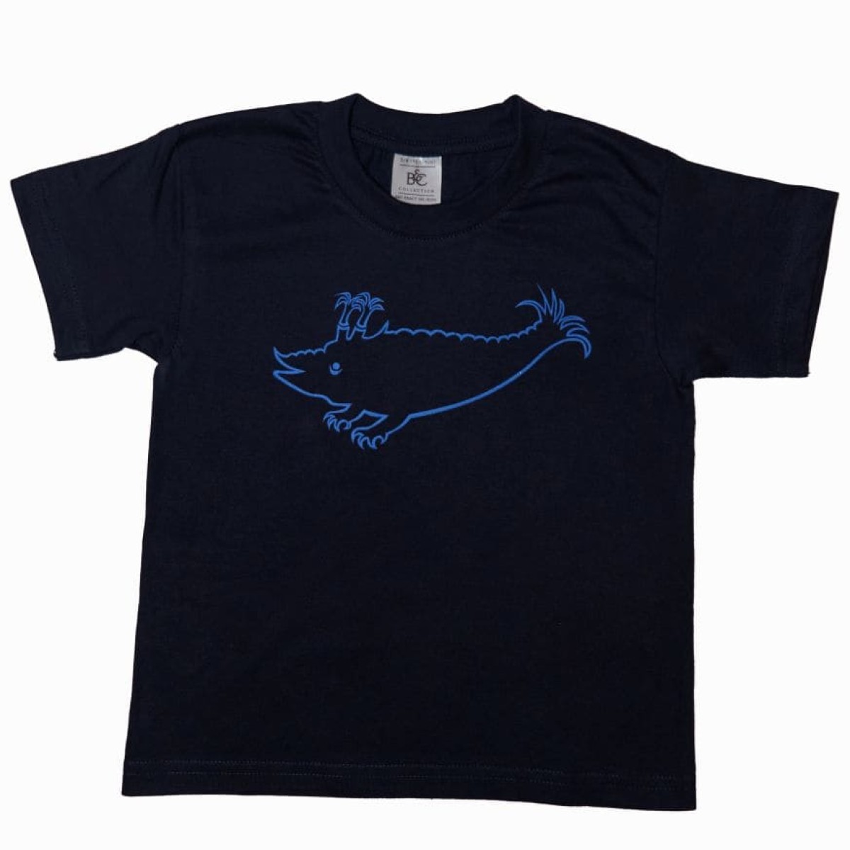 Kinder-Shirt schwarz (Zyphius blau Kontur)