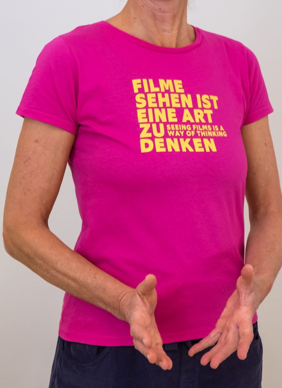 T-Shirt (Magenta / mit Amos Vogel Zitat)