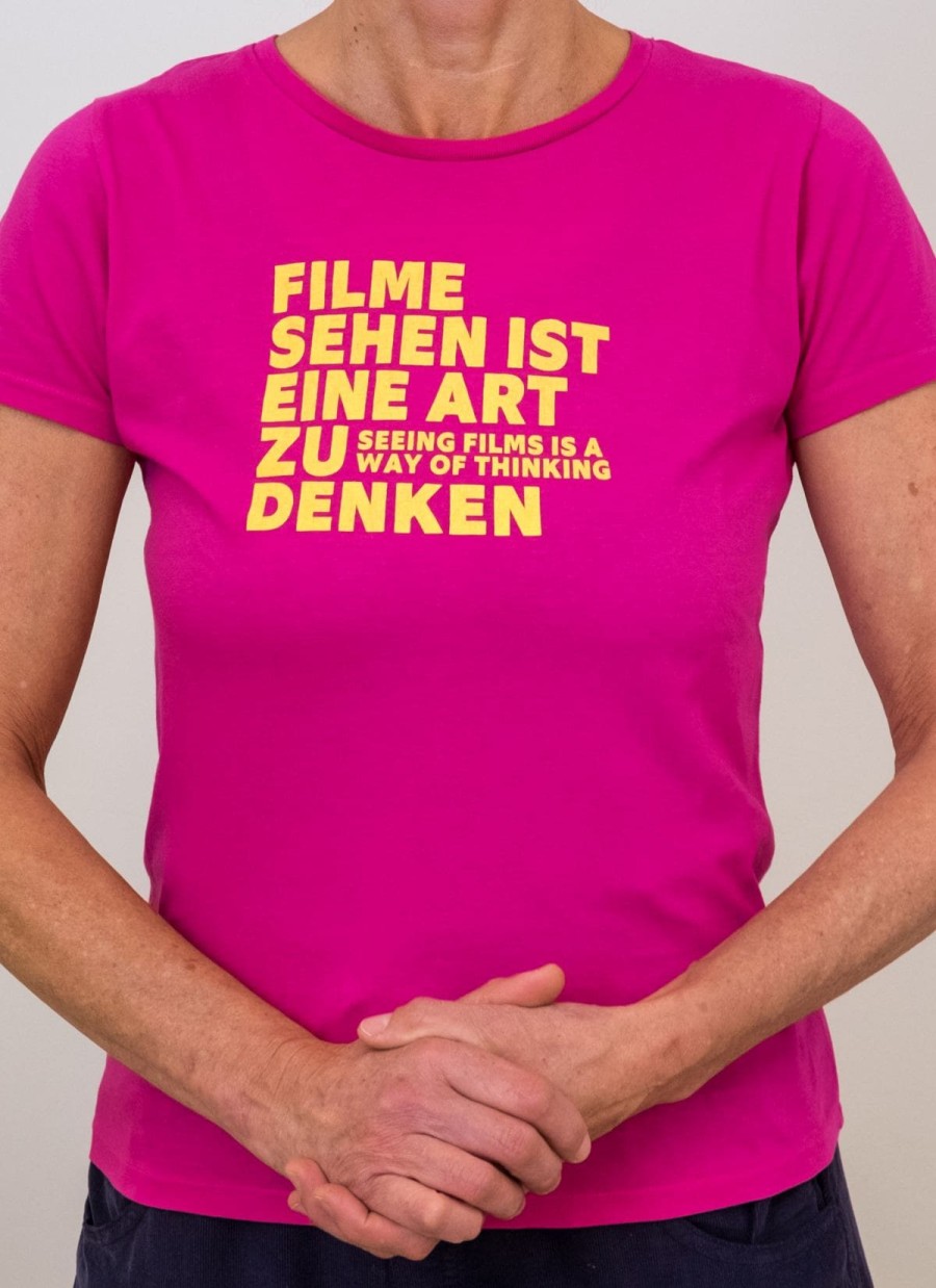 T-Shirt (Magenta / mit Amos Vogel Zitat)