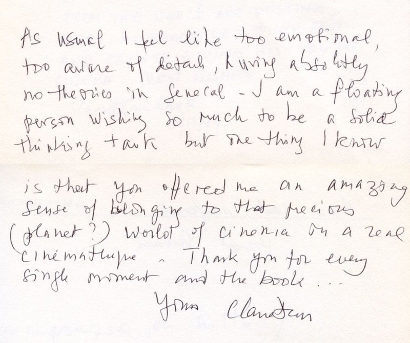 Claire Denis (Gästebucheintrag 2005)