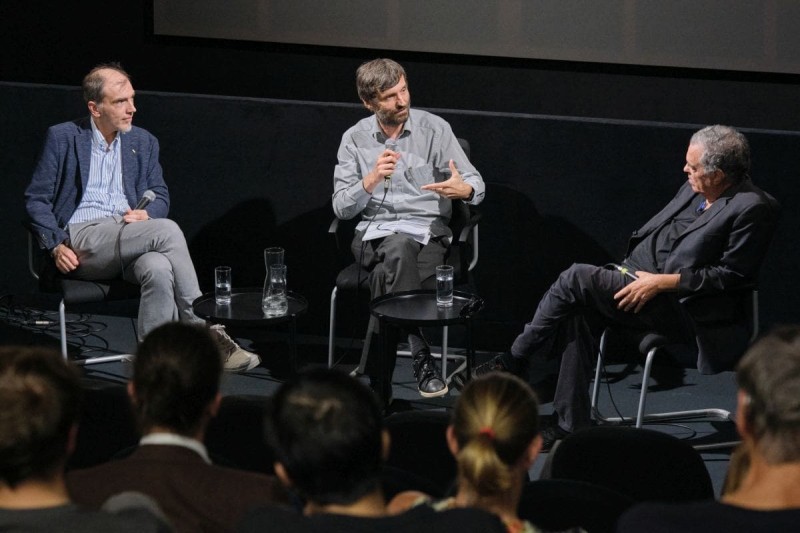 Domagoj Akrap, Jurij Meden, Amos Gitai (Foto: ÖFM © Eszter Kondor)