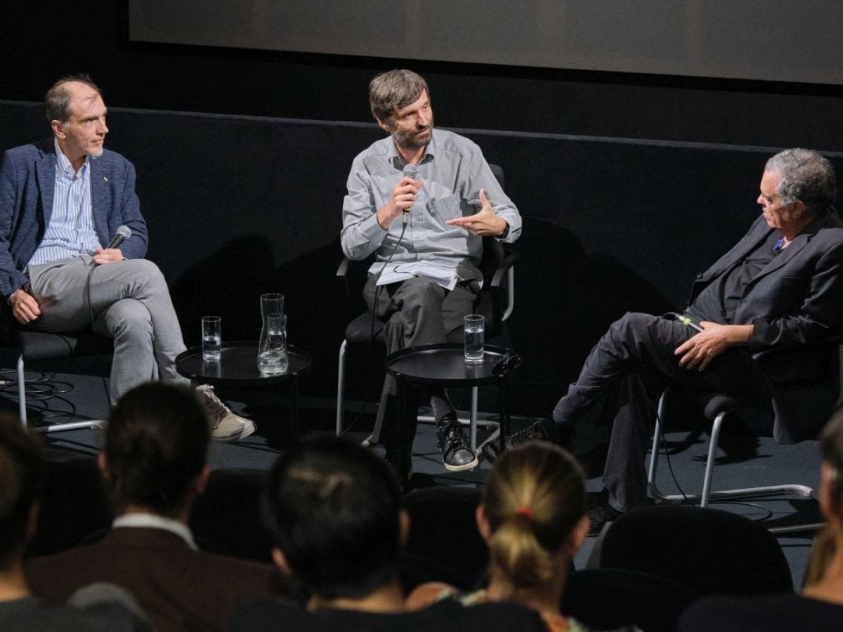 Domagoj Akrap, Jurij Meden, Amos Gitai (Foto: ÖFM © Eszter Kondor)