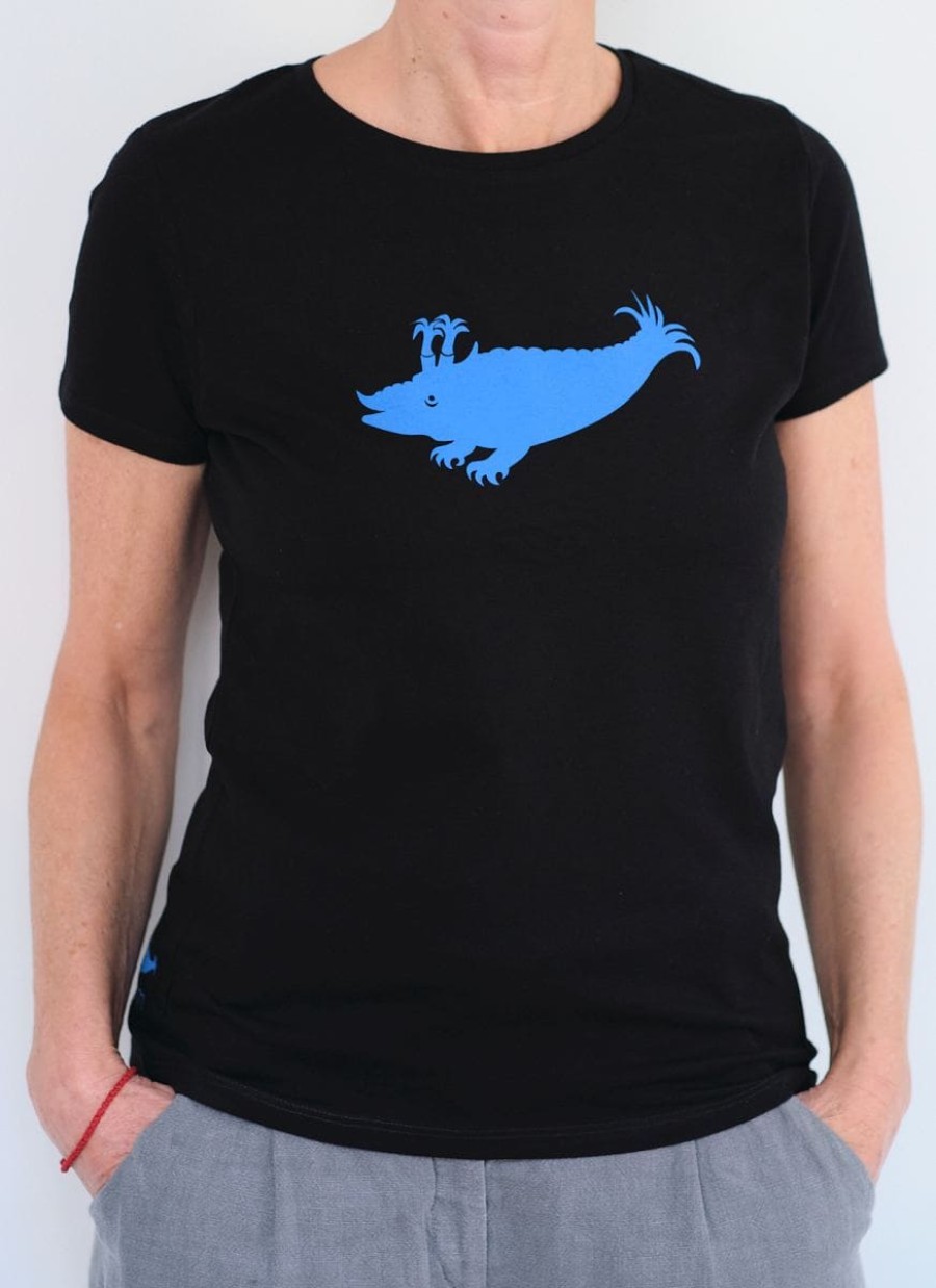 T-Shirt Schwarz / Zyphius blau (gefüllt)