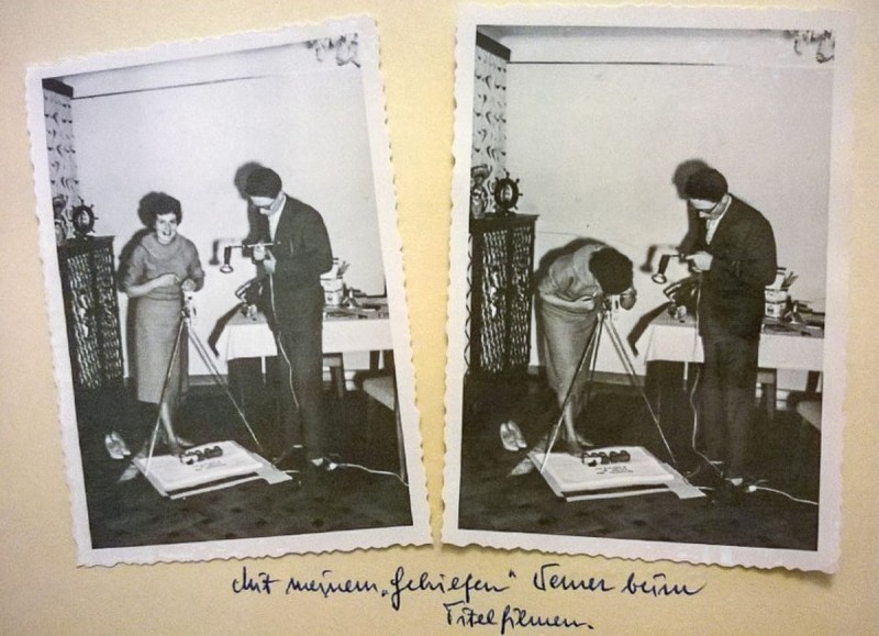 Margret Veit beim Titelfilmen, Wien, ca. 1955, Ausschnitt eines Fotoalbums (Sammlung Margret Veit, privat) 